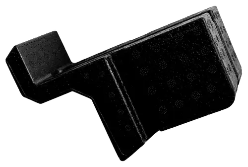 Schwarzes Füllstück aus EPP, mit konturiertem Design, möglicherweise für die Verwendung in einem Wolf-Produkt, erkennbar an der strukturierten Oberfläche.